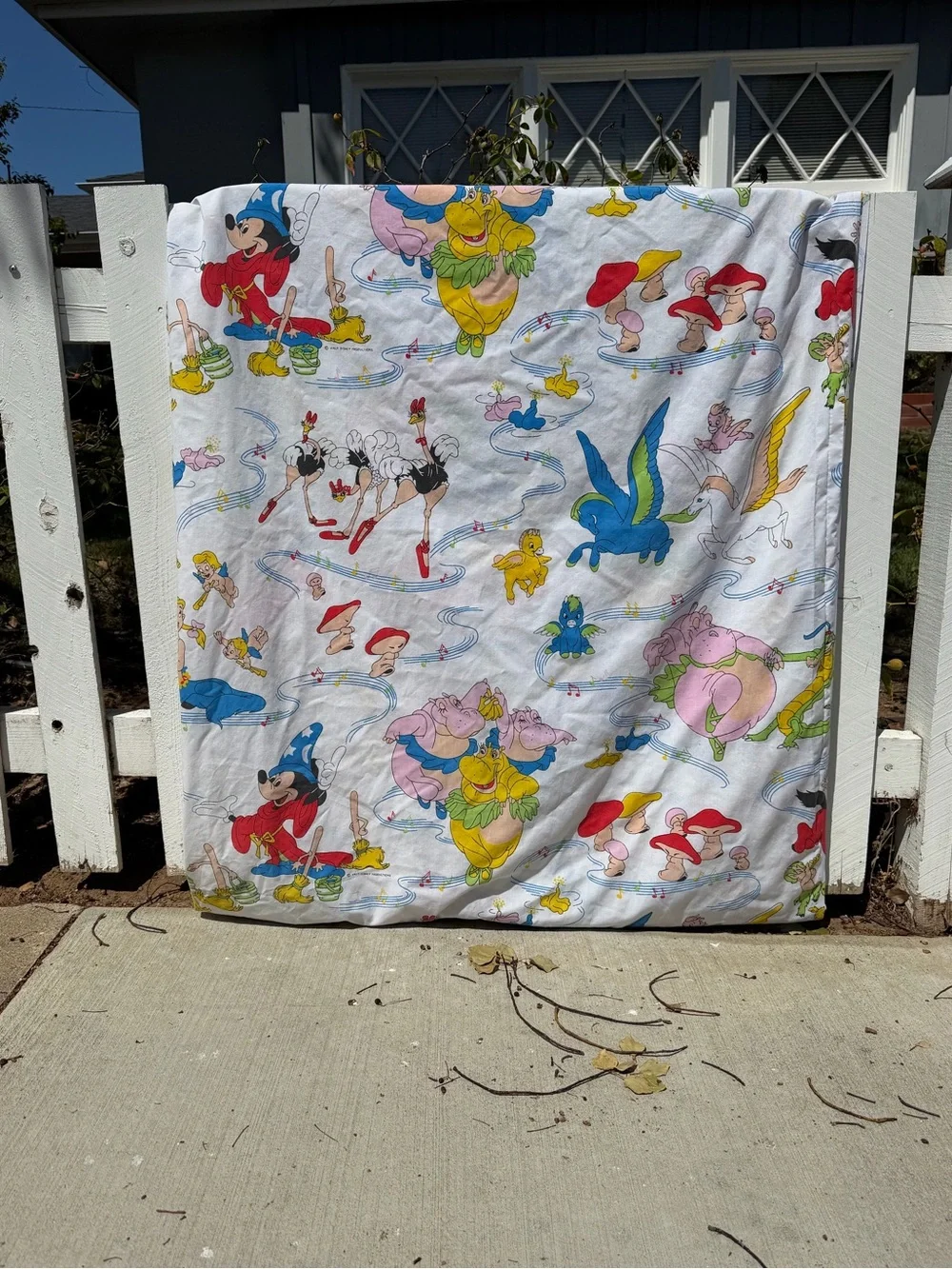 VTG Disney Fantasia 3-Piece Sheet Set Centaurettes Pegasus Cupids Hippos Rare